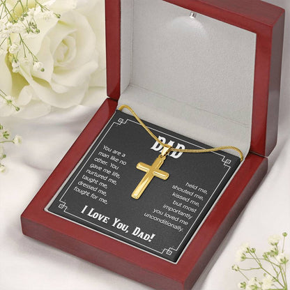 Dad - You are a man like no other - Present for Dad - Artisan Cross Necklace - Personalize Memories