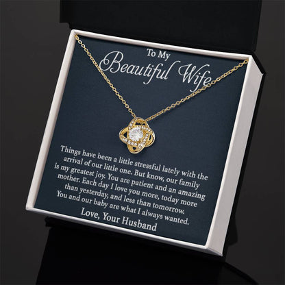 Wife Gift from Husband - Meaningful Jewelry for Valentine’s Day & Special Occasions - Love Knot Necklace - Personalize Memories