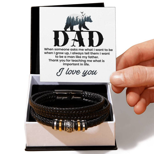 Bracelet Gift for Dad from Child's - Love You Forever Bracelet - Personalize Memories