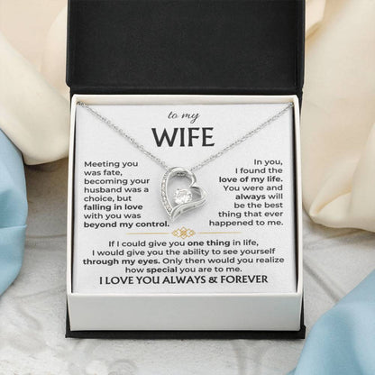 To My Beautiful Wife Necklace - Unforgettable Husband Gift, Emotional Jewelry for Anniversary & Valentine’s Day - Forever Love Necklace - Personalize Memories