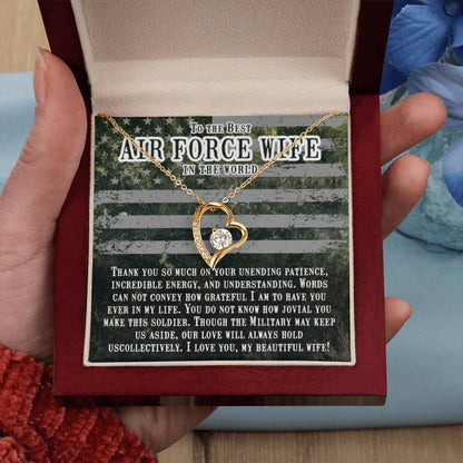 Jewelry Gift for Air Force Wife from Husband - Romantic & Heartfelt - Forever Love Necklace - Personalize Memories