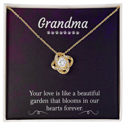 Present for Grandma - Grandma - Love Knot Necklace - Personalize Memories