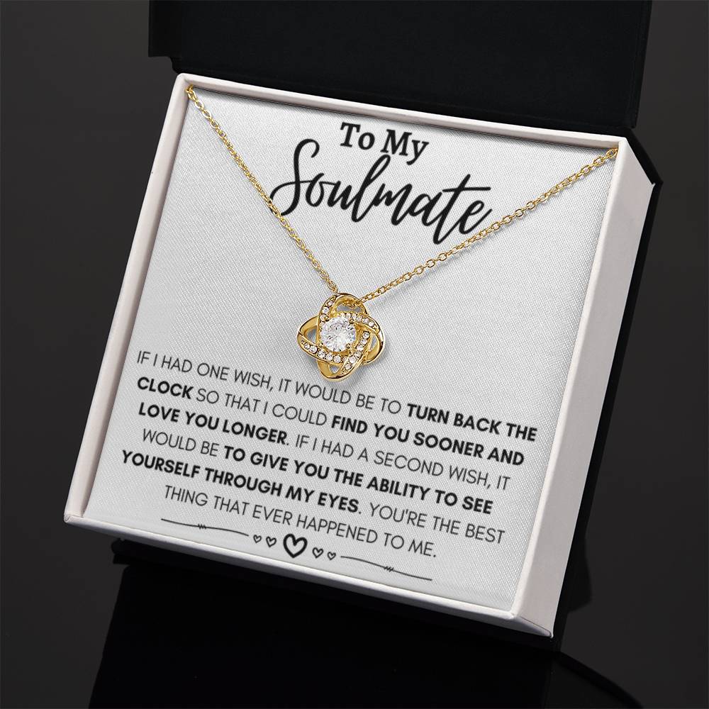 To My Soulmate Necklace - Soulmate Jewelry for Valentine’s Day & Gifts for Her - Love Knot Necklace - Personalize Memories