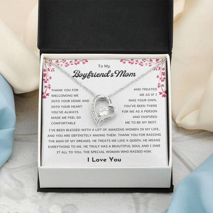 To My Boyfriend's Mom - Thank you welcoming me into your home - Forever Love Necklace - Unique Bf Mom Present - Personalize Memories