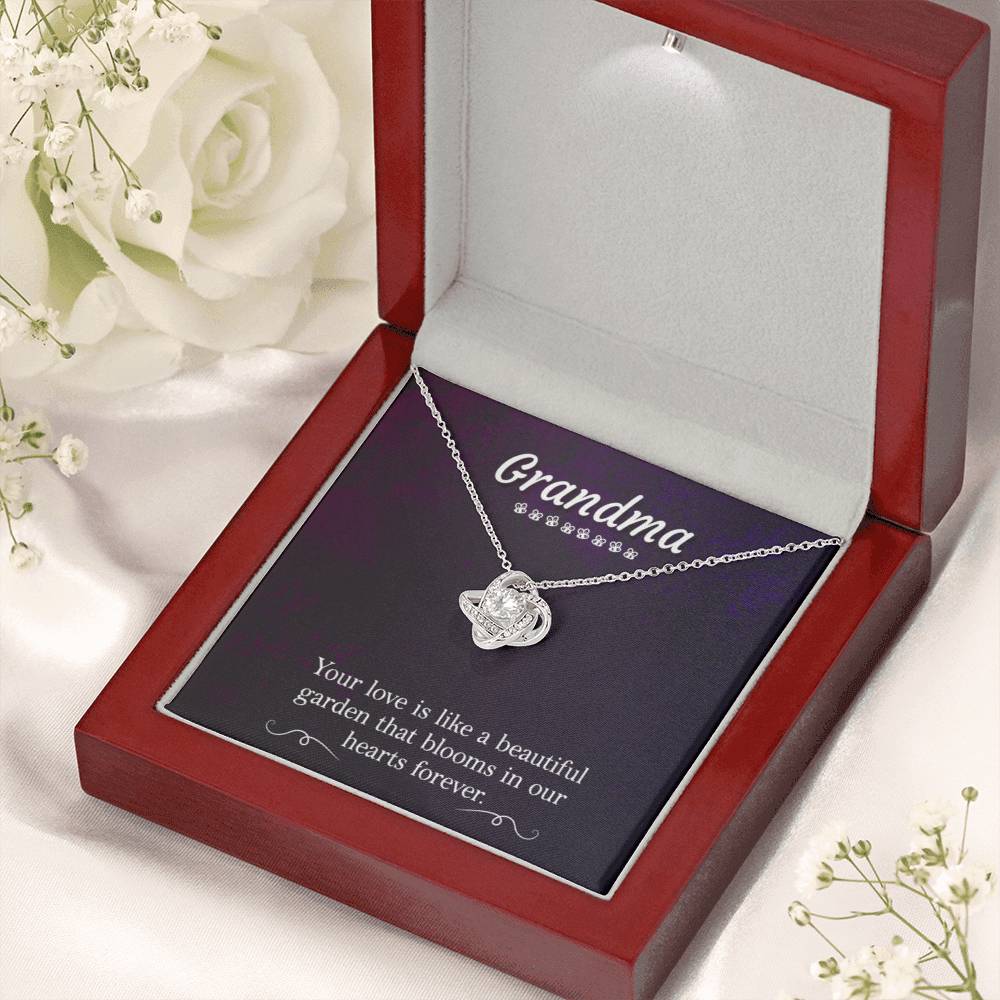Present for Grandma - Grandma - Love Knot Necklace - Personalize Memories
