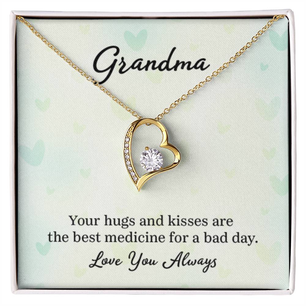 Gift for Grandma - Your Hugs and Kisses Grandma - Forever Love Necklace - Personalize Memories
