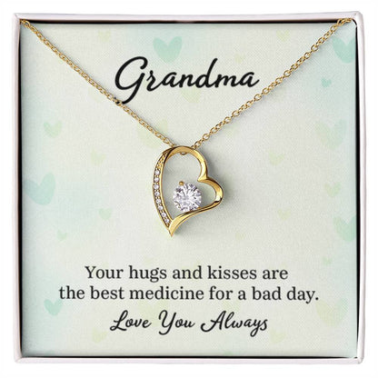Gift for Grandma - Your Hugs and Kisses Grandma - Forever Love Necklace - Personalize Memories