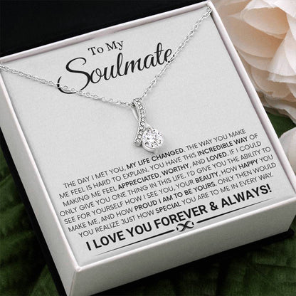 To My Soulmate - The Day I Met You - Alluring Beauty Necklace Gift for Her - Personalize Memories