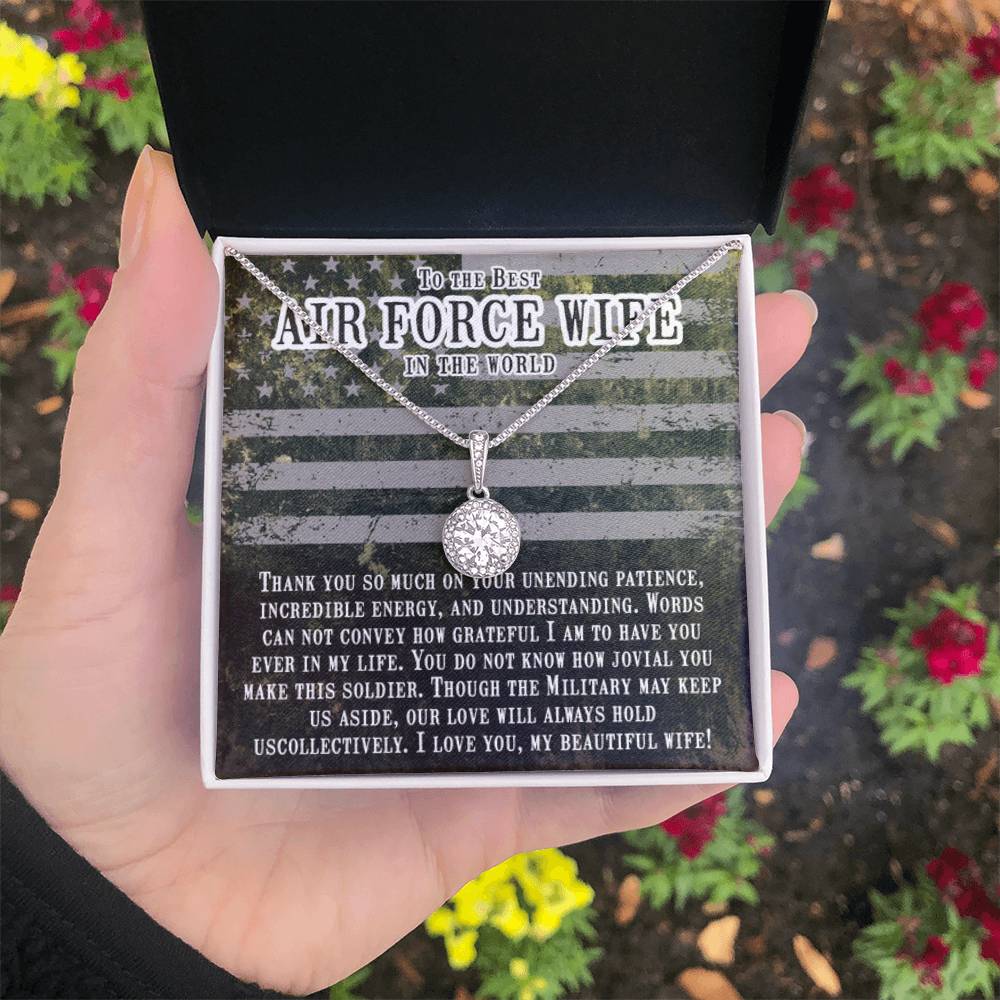 To The Best Air Force Wife In The World - Eternal Hope Necklace - Gift for Wife from Husband - Personalize Memories