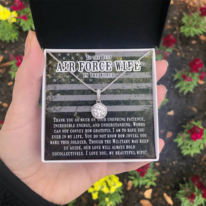 To The Best Air Force Wife In The World - Eternal Hope Necklace - Gift for Wife from Husband - Personalize Memories