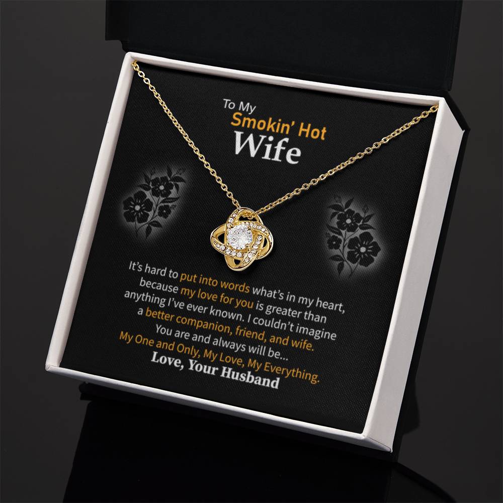 Romantic Jewelry Gift for Wife - Perfect From Husband for Birthday, Anniversary & Valentine’s Day - Love Knot Necklace - Personalize Memories