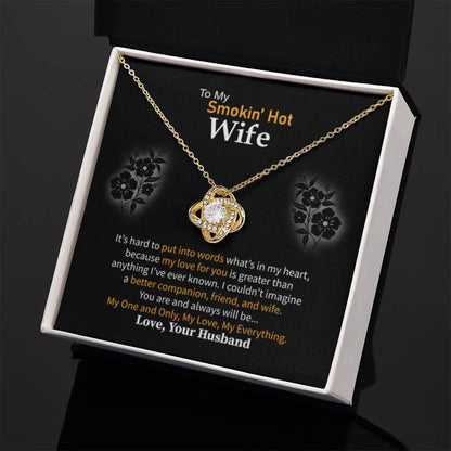 Romantic Jewelry Gift for Wife - Perfect From Husband for Birthday, Anniversary & Valentine’s Day - Love Knot Necklace - Personalize Memories