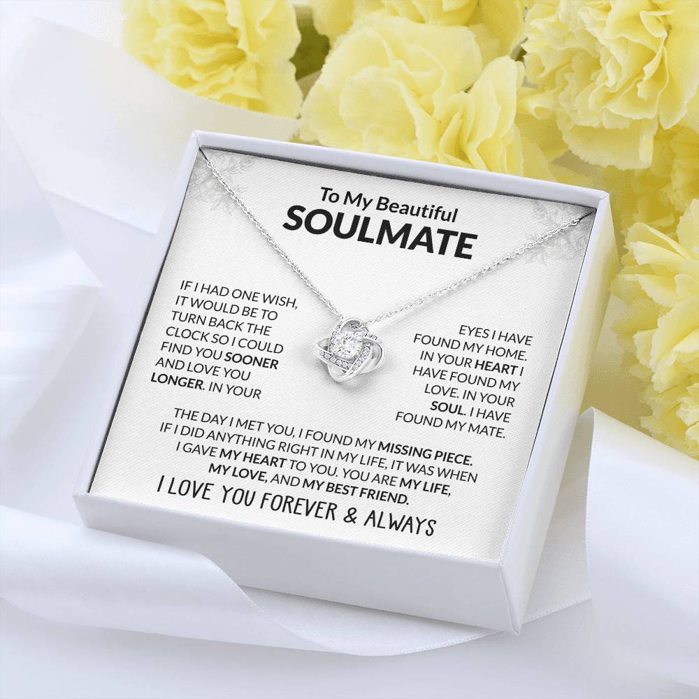 Gift for Soulmate - The Day I Met You - Love Knot Necklace - Personalize Memories