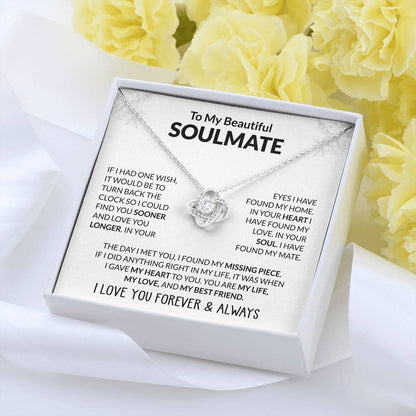 Gift for Soulmate - The Day I Met You - Love Knot Necklace - Personalize Memories