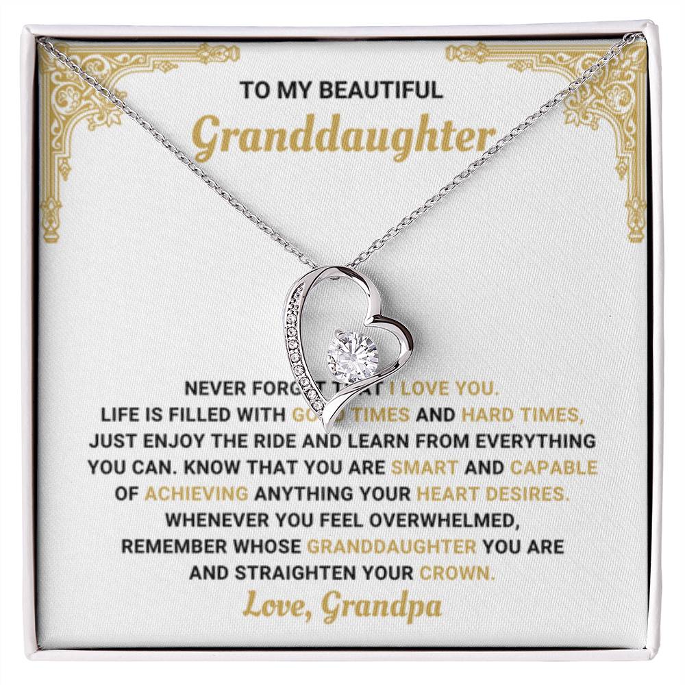 To My Granddaughter Necklace – Grandma Gift for Granddaughter Christmas Graduation – Forever Love Necklace - Personalize Memories