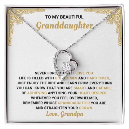 To My Granddaughter Necklace – Grandma Gift for Granddaughter Christmas Graduation – Forever Love Necklace - Personalize Memories