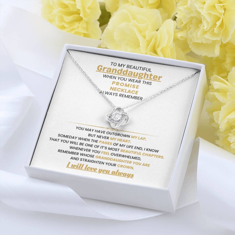 To My Granddaughter Necklace – Graduation Birthday Surprise Gift for Granddaughter – Love Knot Necklace - Personalize Memories
