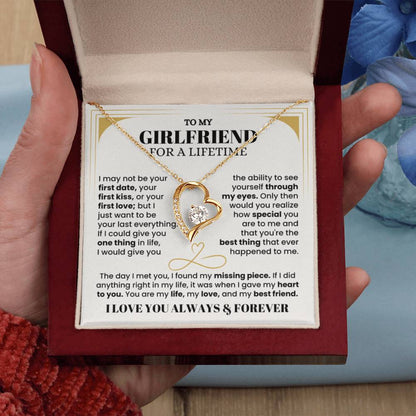 To My Girlfriend Necklace - Soulmate Jewelry Gift for Valentine’s Day, Birthday - Forever Love Necklace - Personalize Memories