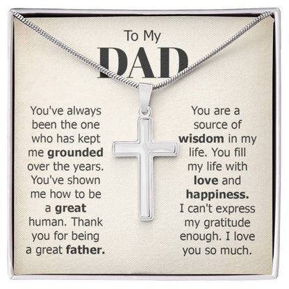 To My Dad Necklace - You've always been the one - Gift for Dad - Artisan Cross Necklace - Personalize Memories