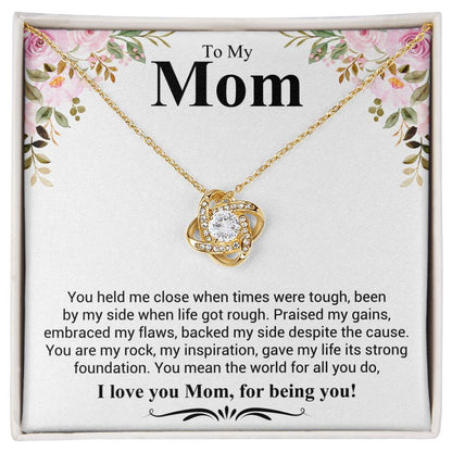 Gift for Mom - I Love You Mom - Love Knot Necklace - Personalize Memories