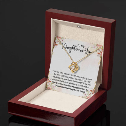To My Beautiful Daughter In Law - Love Knot Necklace - Gift for Bonus Daughter - Personalize Memories