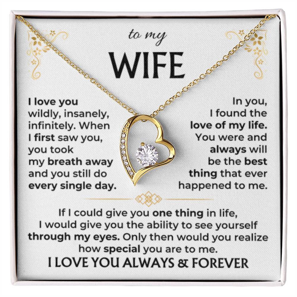 To My Wife Necklace - Sentimental Birthday Gift from Husband, Romantic Jewelry for Valentine’s Day & Holidays - Forever Love Necklace - Personalize Memories