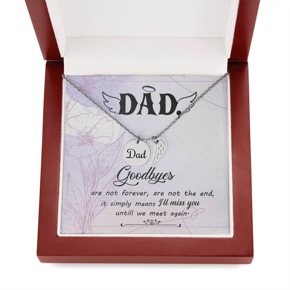 Dad Remembrance Necklace - Angel Wing Father Necklace