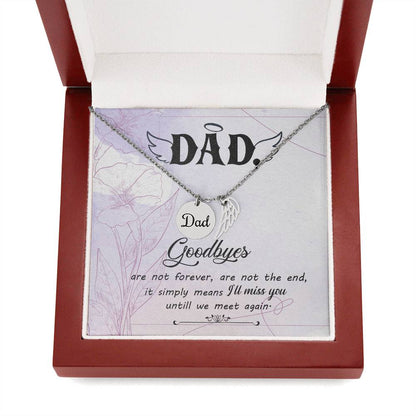 Dad Remembrance Necklace - Angel Wing Father Necklace
