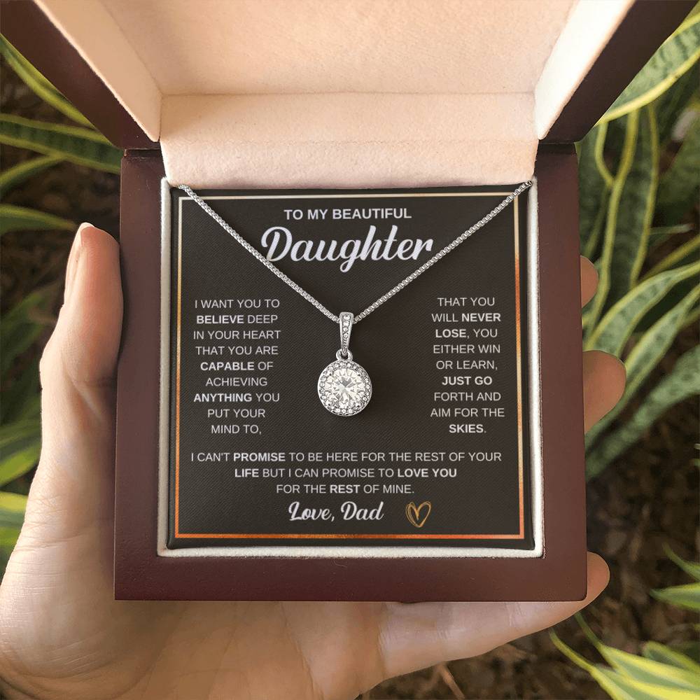 To My Daughter Necklace - Emotional Jewelry from Dad to Celebrate Love Every Day & Always - Eternal Hope Necklace - Personalize Memories