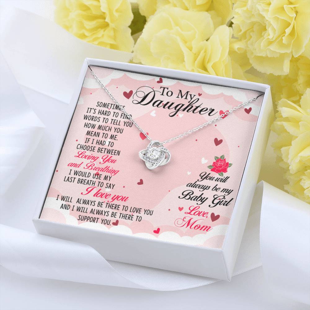 To My Daughter Necklace – Gift for Daughter from Mom – Love Knot Necklace - Personalize Memories