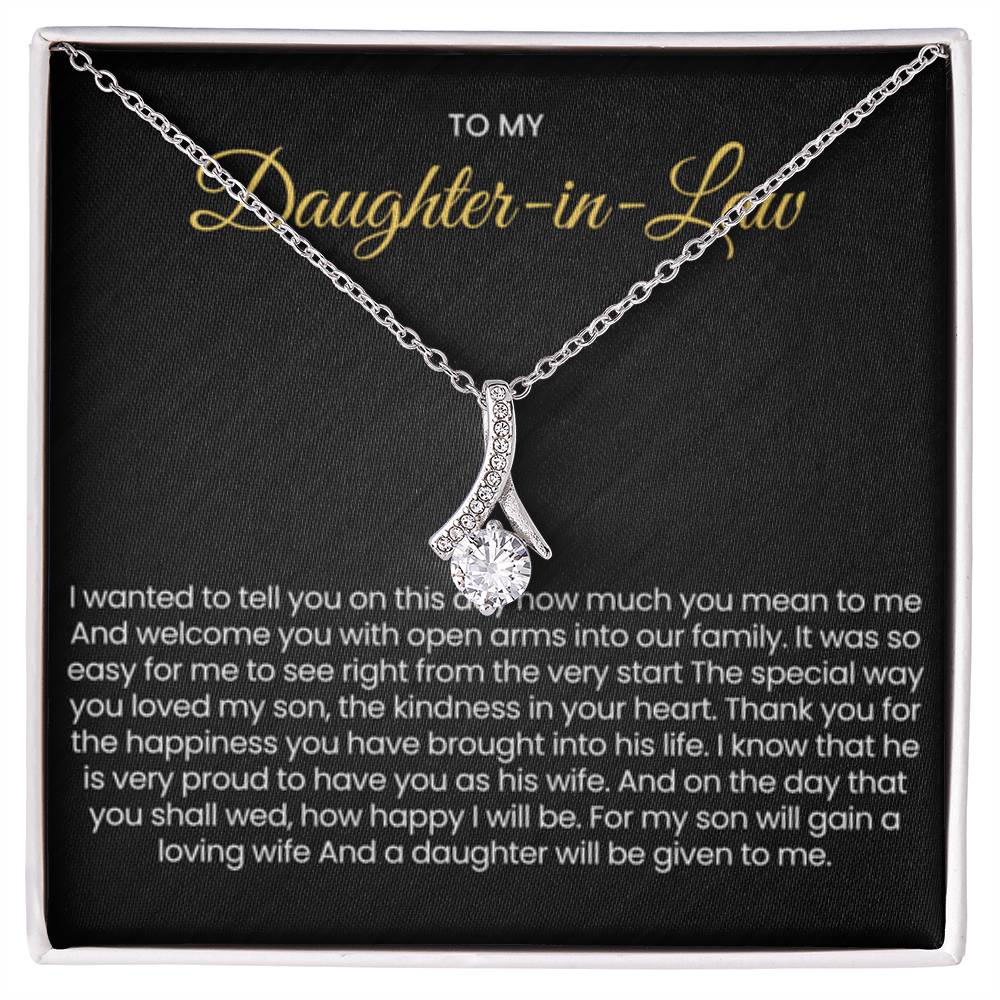 To My Daughter In Law - Gift for Daughter in Law - Alluring Beauty Necklace - Personalize Memories