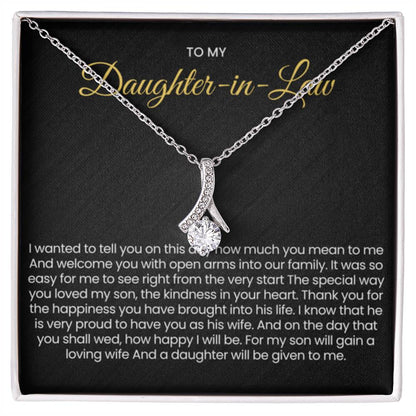 To My Daughter In Law - Gift for Daughter in Law - Alluring Beauty Necklace - Personalize Memories