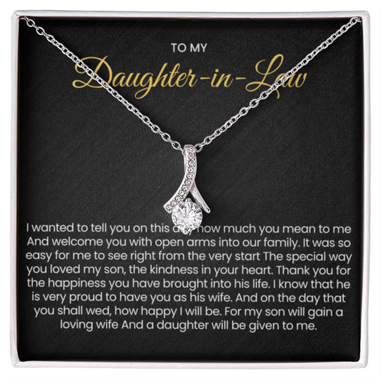 To My Daughter In Law - Gift for Daughter in Law - Alluring Beauty Necklace - Personalize Memories