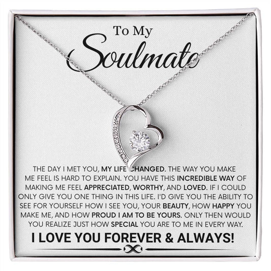 To My Soulmate - The Day I Met You - Forever Love Necklace Gift for Her - Personalize Memories