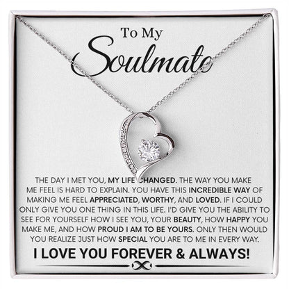 To My Soulmate - The Day I Met You - Forever Love Necklace Gift for Her - Personalize Memories