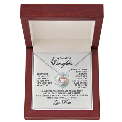To My Daughter Necklace – Gift for Daughter from Mother – Crown Pendant Necklace - Personalize Memories