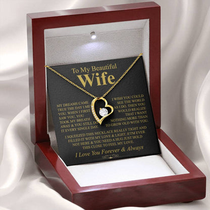 To My Wife Necklace - Heartwarming Gift from Husband for Birthday, Anniversary & Valentine’s Day - Forever Love Necklace - Personalize Memories