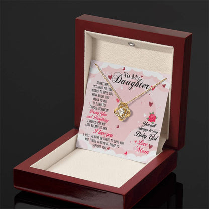 To My Daughter Necklace – Gift for Daughter from Mom – Love Knot Necklace - Personalize Memories