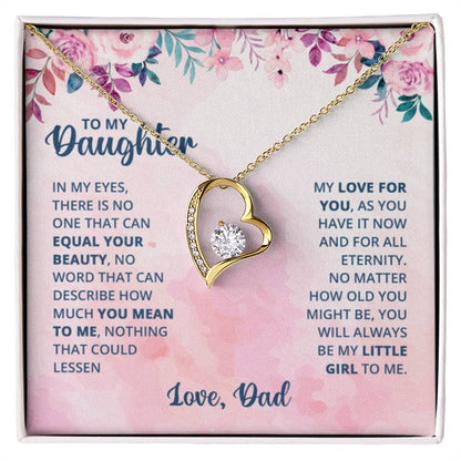 To My Daughter Necklace - Equal Your Beauty - Dad to Daughter Gift - Forever Love Necklace - Personalize Memories