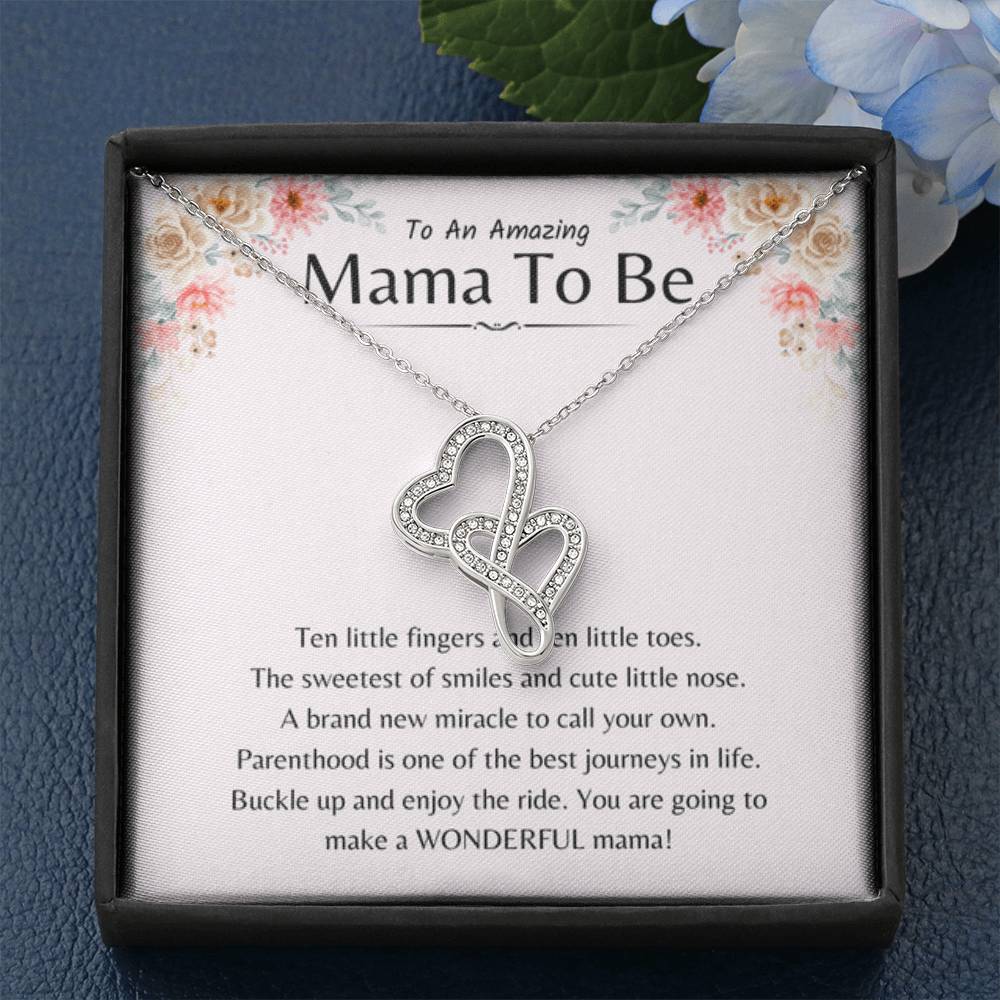 To An Amazing Mama To Be - You're going to make a wonderful mama - Heart-to-heart Necklace - Present for New Mom - Personalize Memories