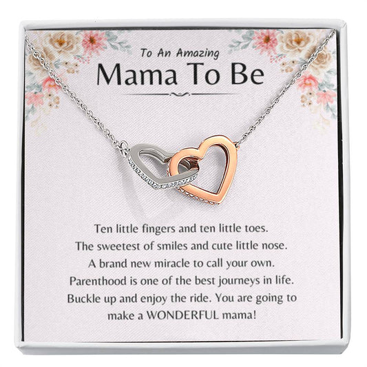 To An Amazing Mama To Be - You're going to make a wonderful mama - Interlocking Hearts Necklace - Gift for New Mom - Personalize Memories