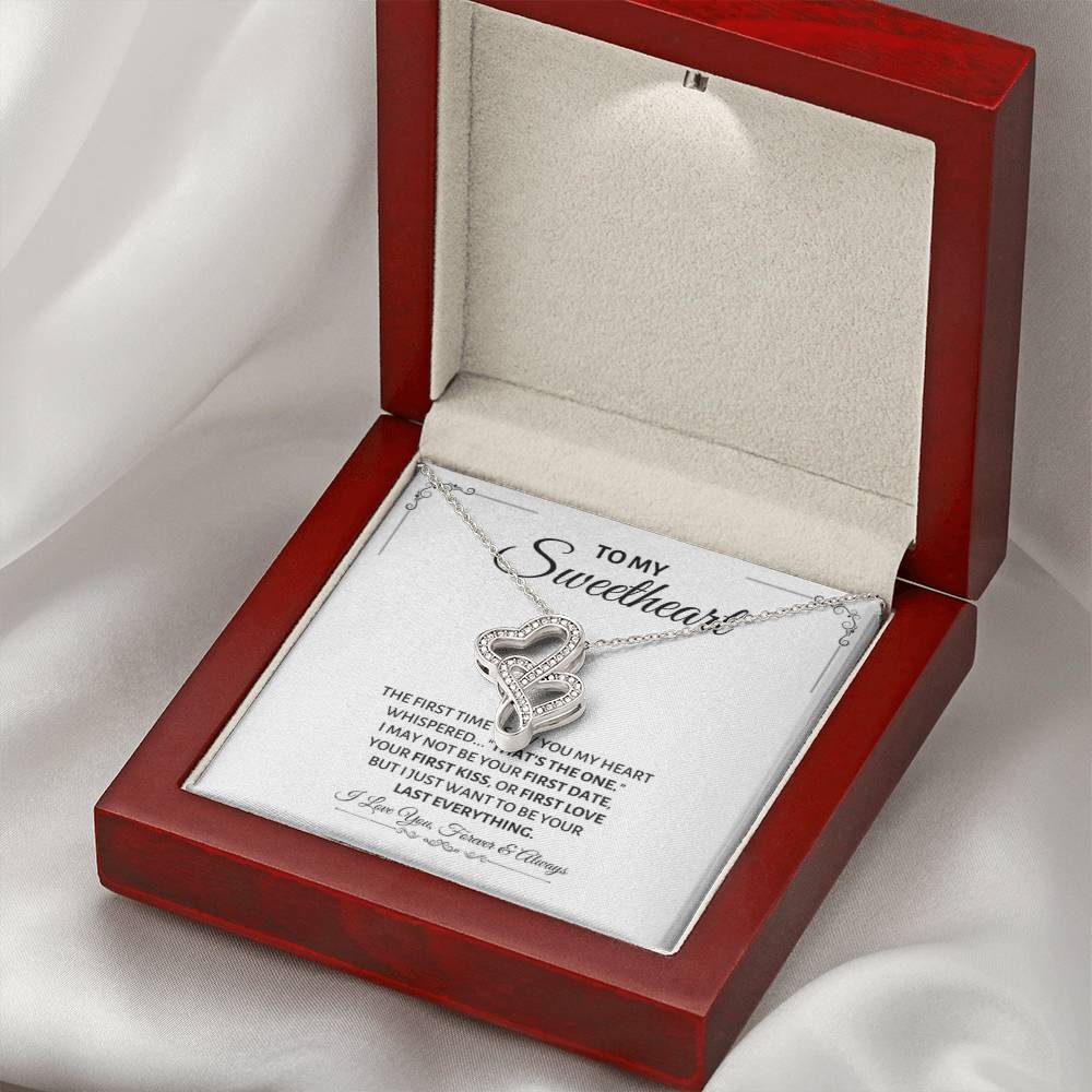 To My Sweetheart Necklace - Gift for Love on Valentine’s Day & Special Days - Heart-to-heart Pendant Necklace - Personalize Memories