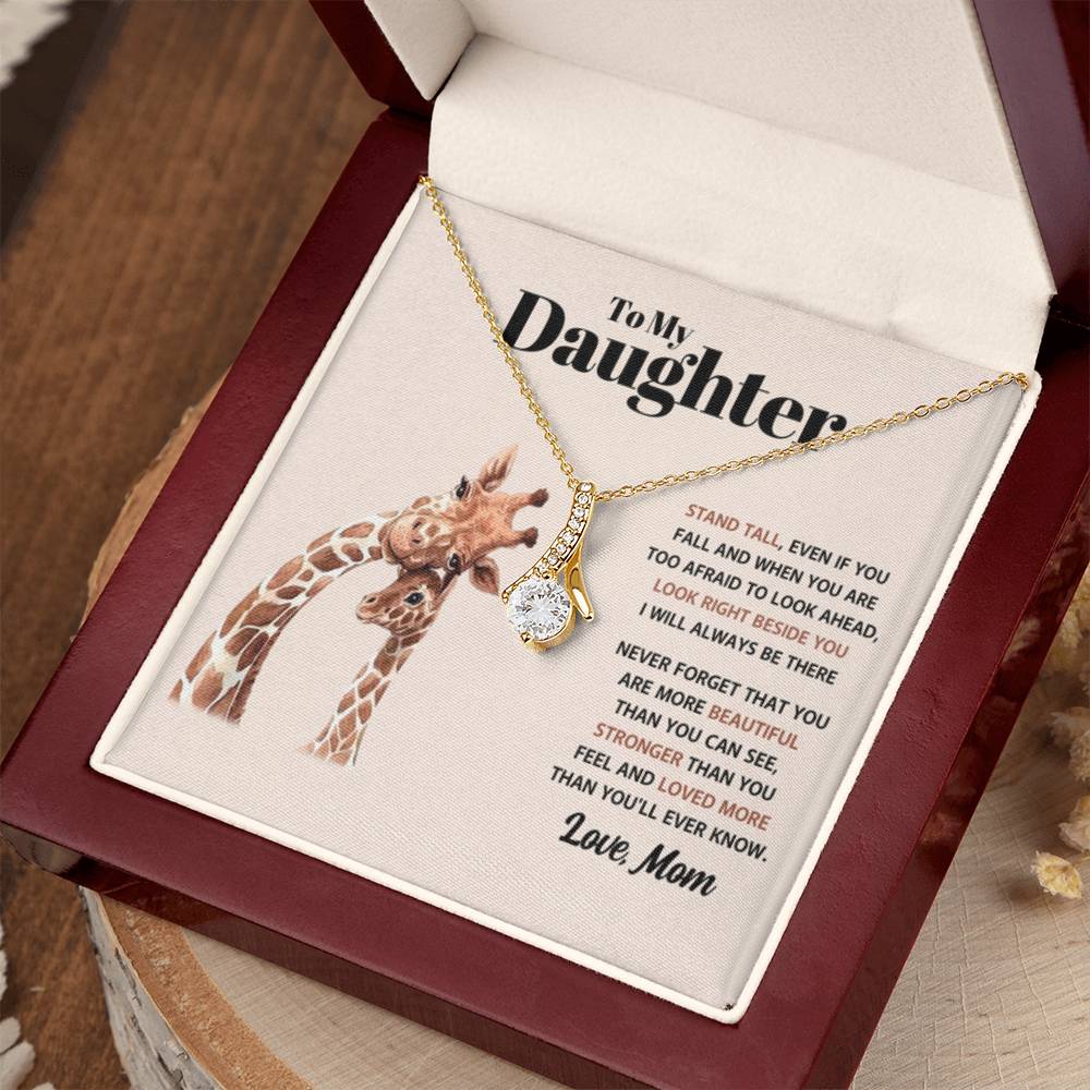 To My Daughter Necklace – Birthday & Graduation Jewelry for Her – Alluring Beauty Necklace - Personalize Memories