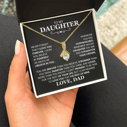 To My Daughter Necklace – Daughter Necklace for Graduation Birthday Occasions from Dad – Alluring Beauty Necklace - Personalize Memories