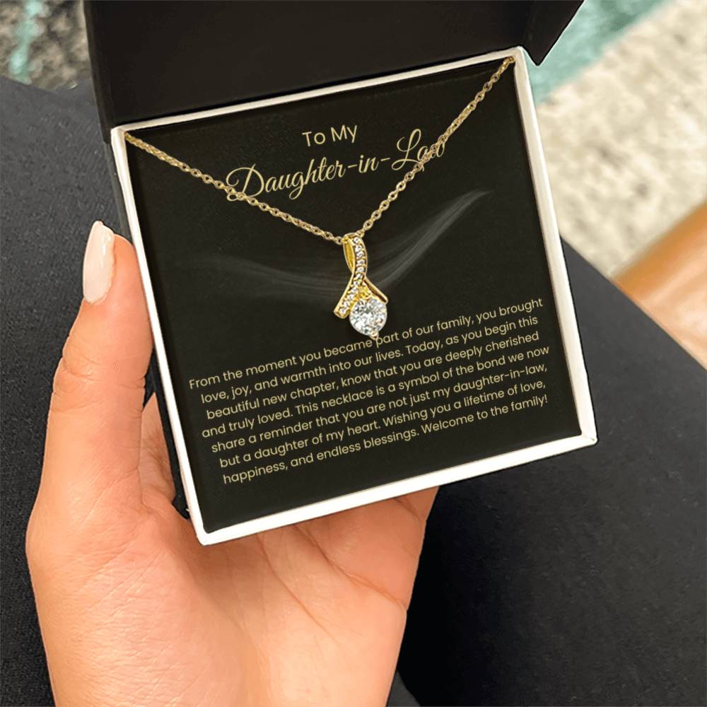To My Daughter In Law - Alluring Beauty Necklace - Gift for Daughter in Law - Personalize Memories