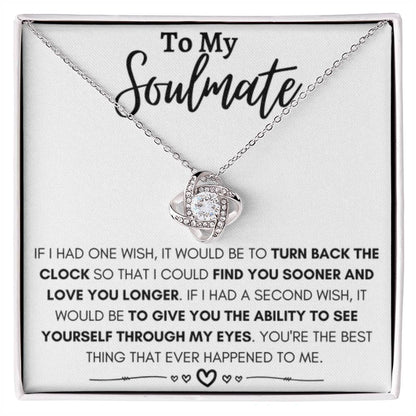 To My Soulmate Necklace - Soulmate Jewelry for Valentine’s Day & Gifts for Her - Love Knot Necklace - Personalize Memories