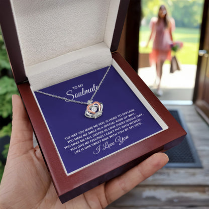 To My Soulmate Necklace - Long Distance Soulmate Gift for Valentine’s Day & Special Days - Crown Pendant Necklace - Personalize Memories