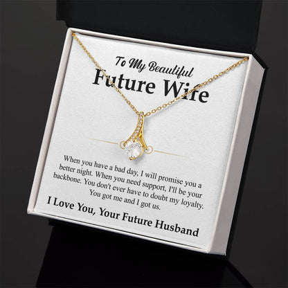 To My Beautiful Future Wife Gift from Husband - Alluring Beauty Necklace - Personalize Memories