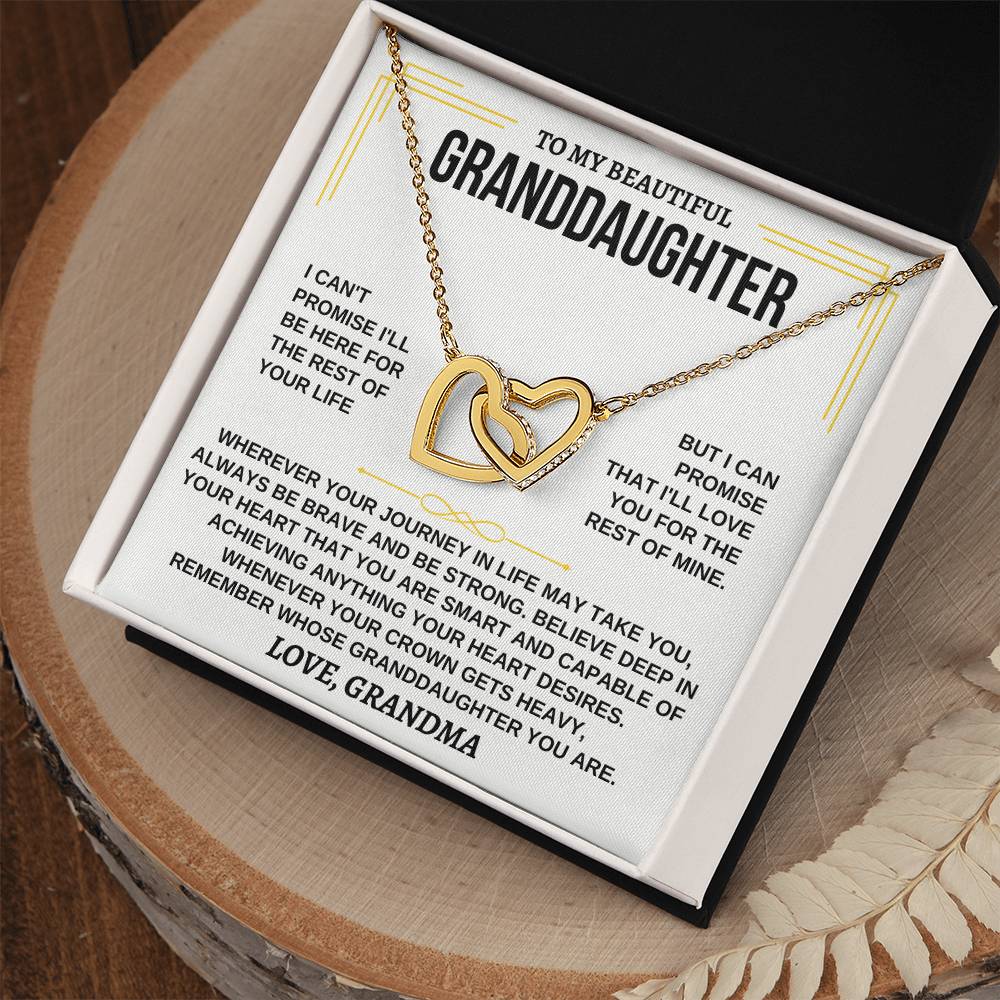 To My Granddaughter - Interlocking Hearts Necklace - Gift From Grandma - Personalize Memories