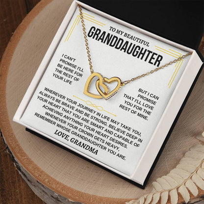 To My Granddaughter - Interlocking Hearts Necklace - Gift From Grandma - Personalize Memories